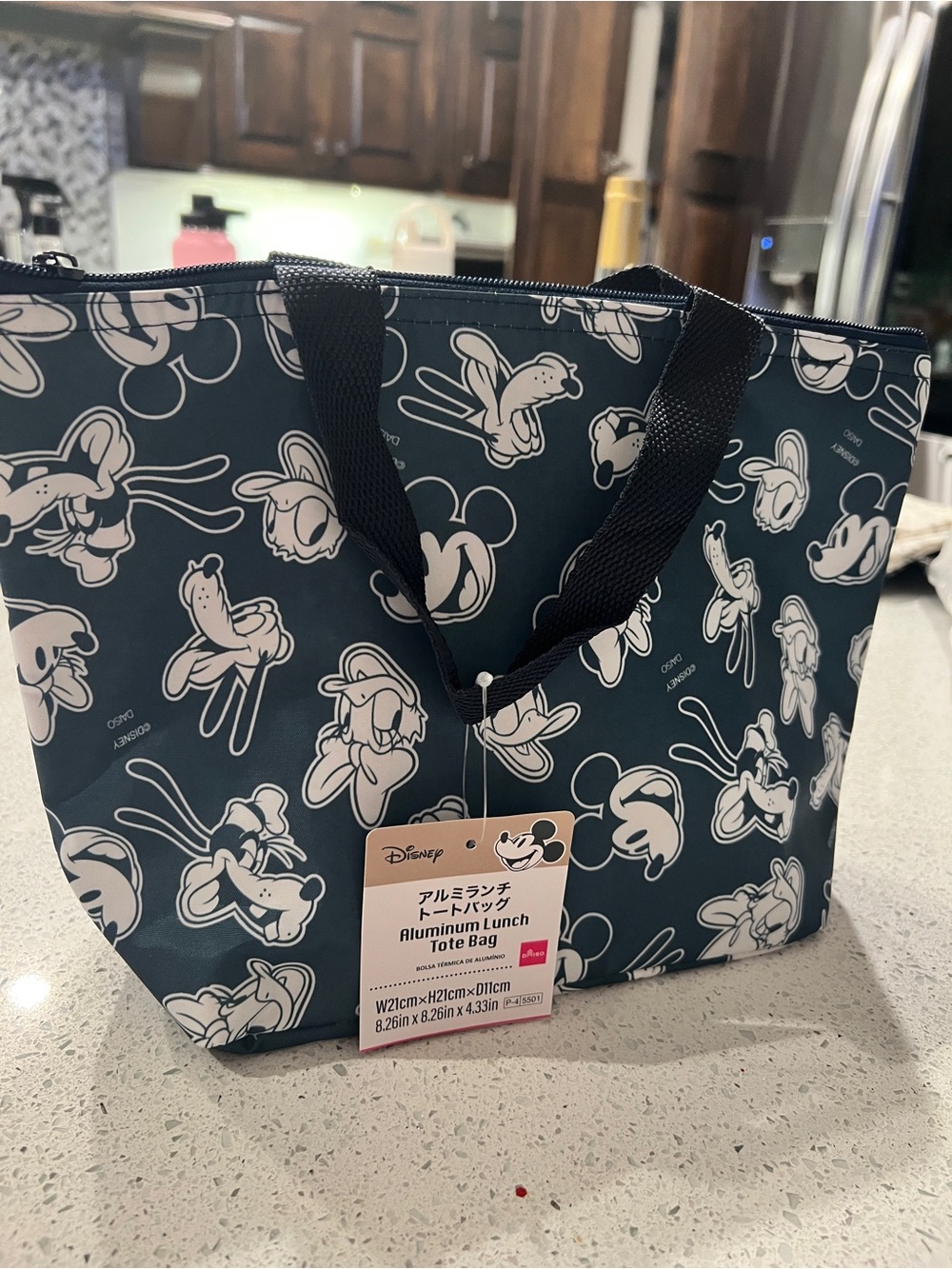 Disney Navy and Cream Pluto Mickey Graphic Lunch Tote